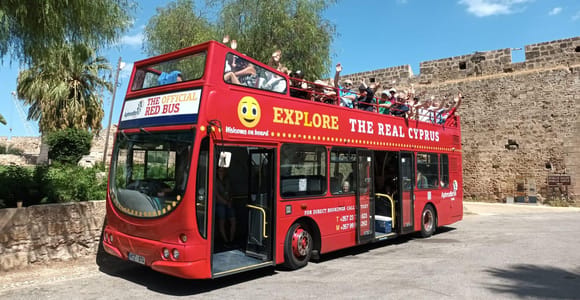 Ayia Napa/Protaras: Red Bus Famagusta 3-in-1 Ghost Town and Swim