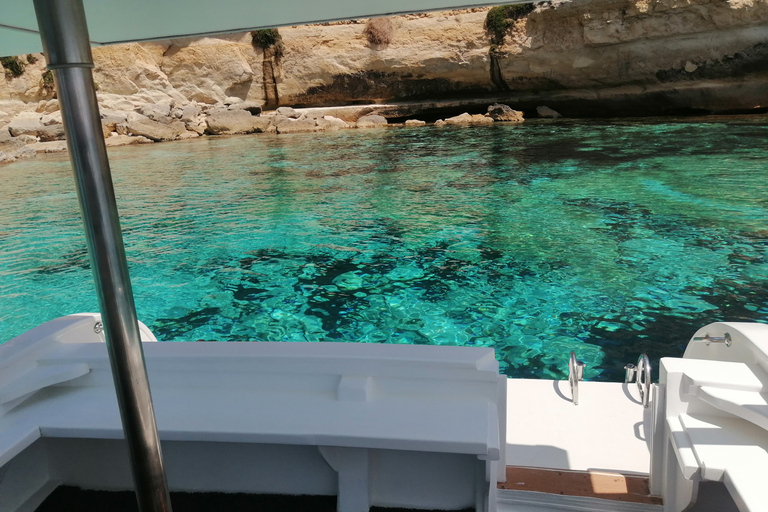 Lampedusa: rejs statkiem z przystankami na kąpiel i włoskim lunchemLampedusa: rejs statkiem z przystankami na pływanie i włoskim lunchem