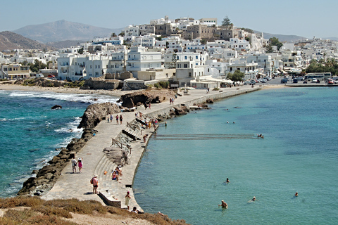 Från Naxos: Heldagsutflykt med katamaran till Mykonos