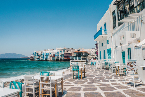 Van Paros: Mykonos-dagtrip per catamaranTour vanaf trefpunt