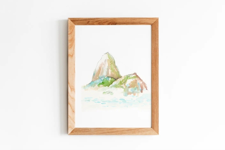 Watercolor class with a view of Sugarloaf Mountain Aula de Aquarela com a vista para o Pão de Açúcar