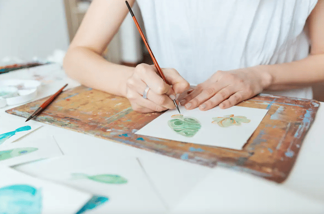 Watercolor class with a view of Sugarloaf Mountain