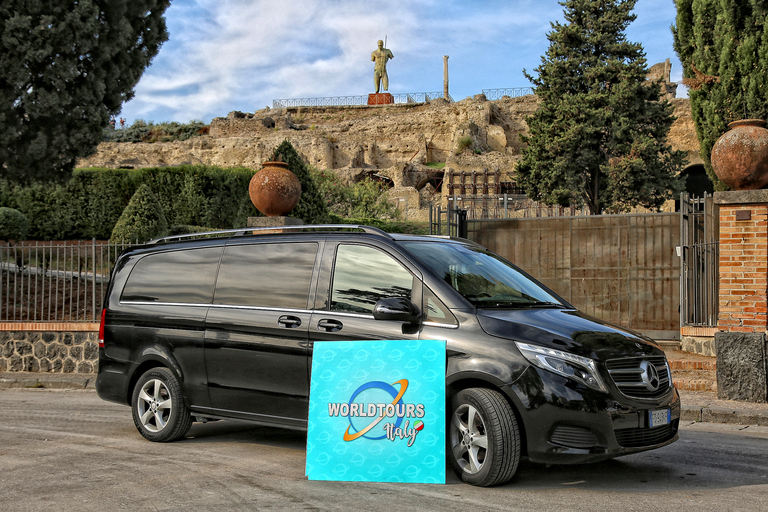 From Naples: Sorrento Transfer, Guided Pompeii Ticket & Tour One way Transfer + Stop in Pompeii 2h