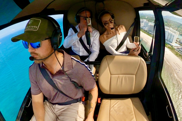 Miami: Prywatna romantyczna wycieczka helikopterem z szampanem