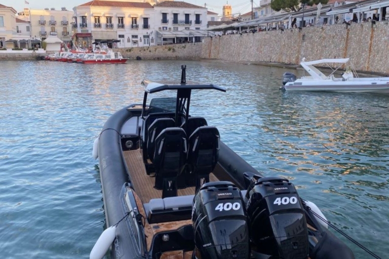 Porto Heli : visite des joyaux cachés en bateau pneumatique avec arrêts baignade