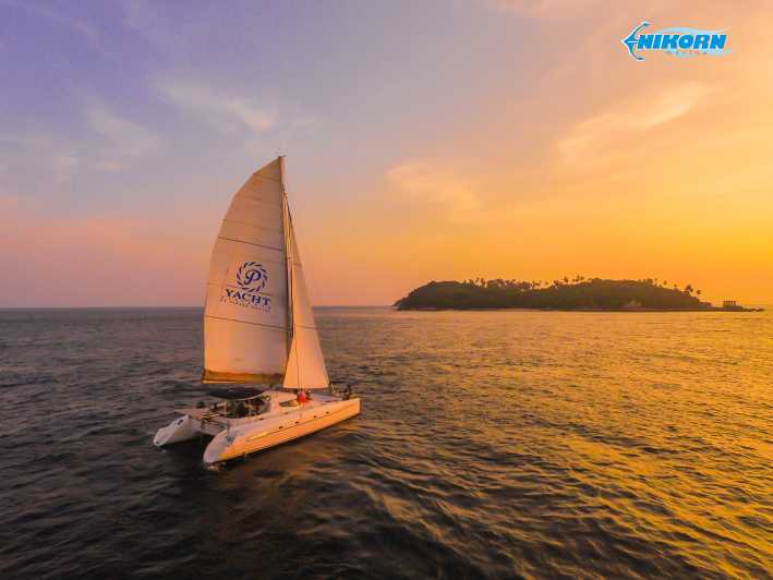 Phuket: Coral Island Day Trip and Sunset Dinner by Catamaran