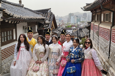 Seoul: City Hightlights, palatsrundtur och valfri HanbokMed Hanbok (traditionell koreansk klädsel)