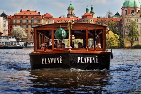 Rondleiding door Praag per bus, te voet, boot met snack en museumTour in het Engels