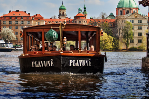 Visite guidée de Prague en bus, à pied, en bateau avec collation et muséeVisite en espagnol