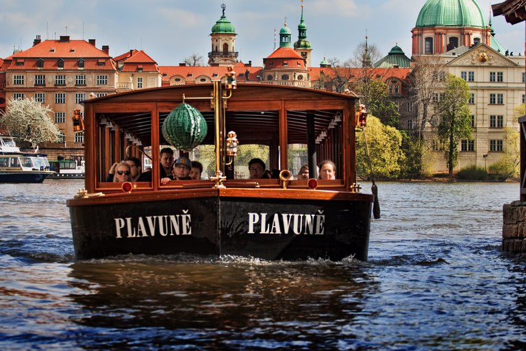 Visite guidée de Prague en bus, à pied, en bateau avec collation et muséeVisite en espagnol