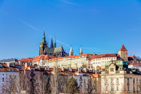 Visite guidée de Prague en bus, à pied, en bateau avec collation et muséeVisite en espagnol