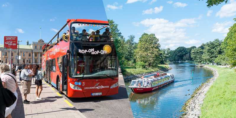 Štokholm: možnosť autobusovej a lodnej dopravy Hop-On Hop-Off