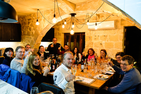 Gozo: Degustação de vinhos e jantar com cozinha aberta