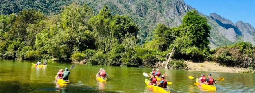 Champasak : excursion d'une demi-journée en kayak sur les 4000 îles avec tyrolienne