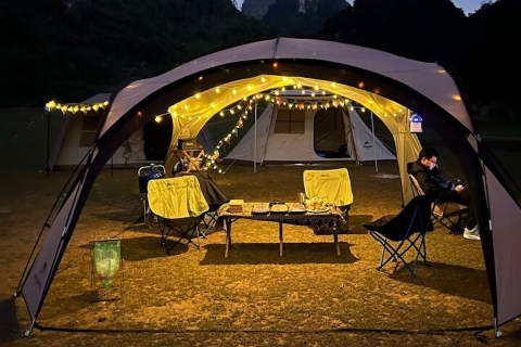 Lago Cao Bang Thang Hen - Noche de acampada en la Colina de la Naturaleza