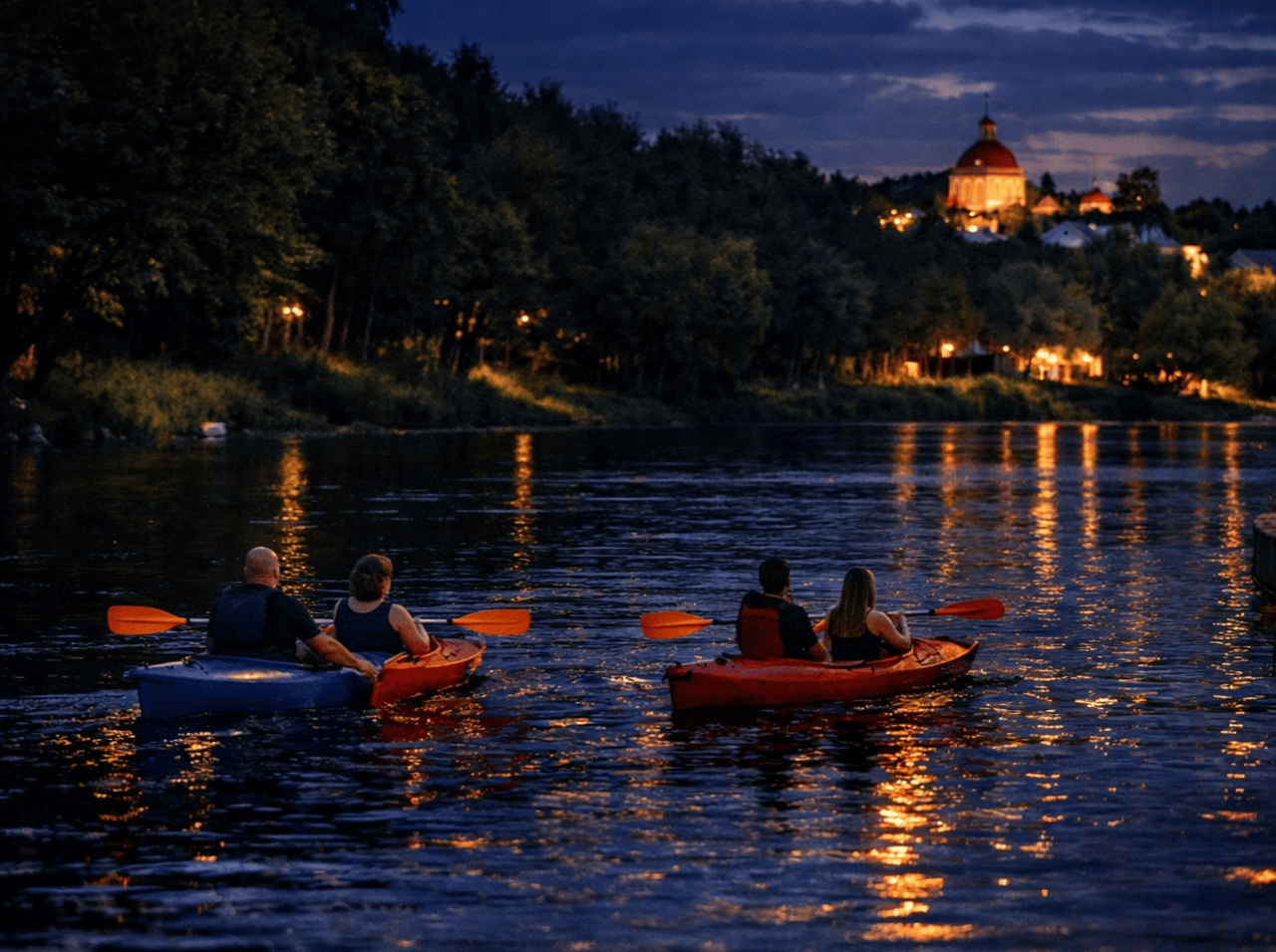 Vilnius: Kajaktour bei Sonnenuntergang im Regionalpark Verkių