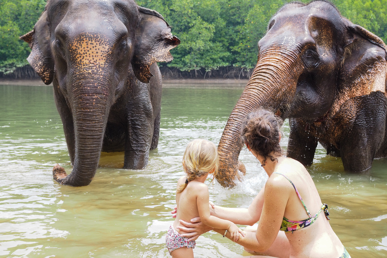 Krabi: Elefantbad på Krabi Elephant ShelterKrabi: Elefantbad vid Krabi Elephant Shelter