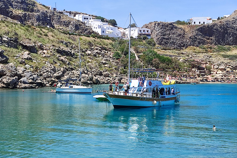 Lindos: Rejs po południowo-wschodnim wybrzeżu Rodos z przystankami na pływanie