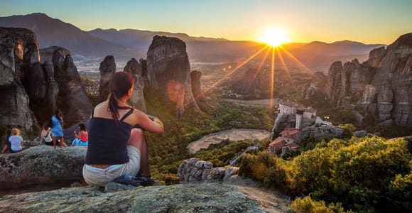 Météores : coucher de soleil et monastères avec un guide local
