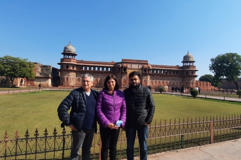 Depuis Jaipur : Visite du Taj Mahal le même jour et transfert à DelhiTout compris - Voiture, Guide, Déjeuner, Entrée aux monuments