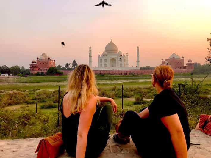 Agra: Evening Sunset View of Taj Mahal at Mehtab Bagh