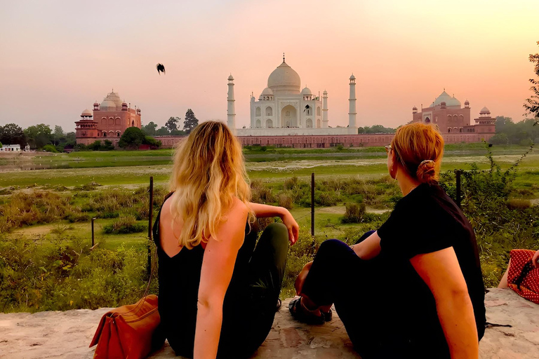 Agra: Evening Sunset View of Taj Mahal at Mehtab Bagh Sunset View of Taj Mahal & Baby Taj Tour with AC Car & Guide