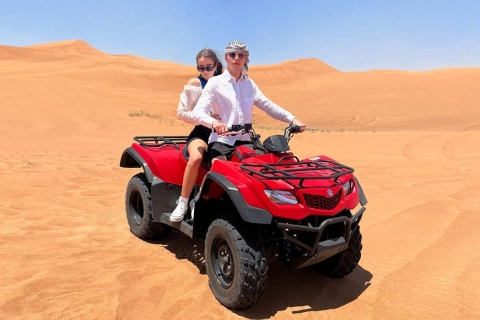 Ab Dubai: Abendliches Quad-Abenteuer in der Wüste mit BBQGruppen-Quad-Safari mit Standard-BBQ-Dinner