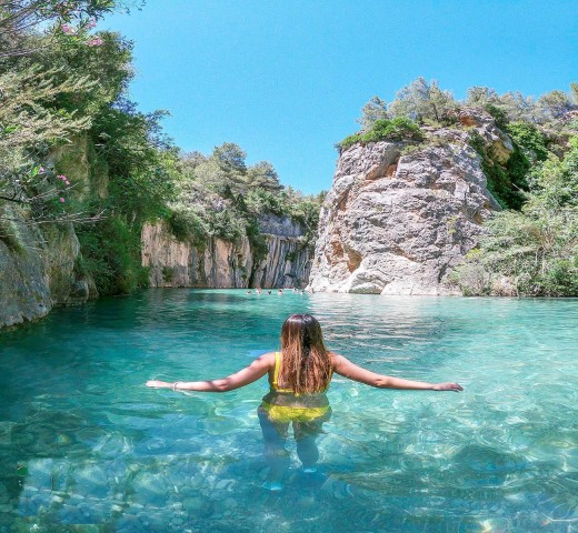 Visit Valencia Montanejos Thermal Springs & Girlfriend Waterfall in Montserrat