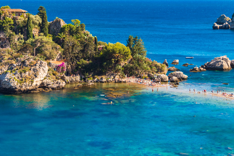 From Catania: Etna, Taormina, Isola Bella Audio-Guided Tour