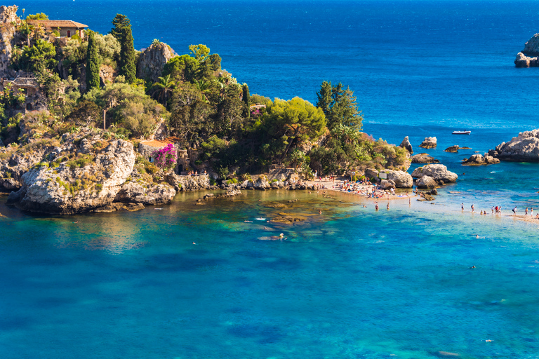 From Catania: Etna, Taormina, Isola Bella Audio-Guided Tour