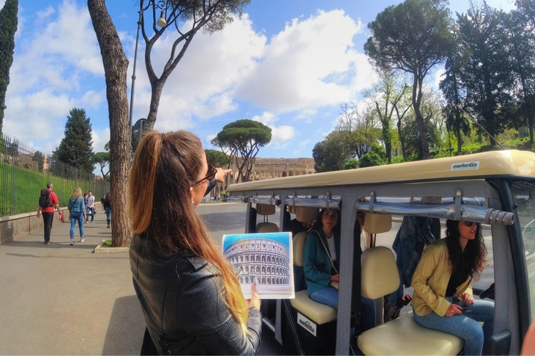 Rome : Visite nocturne de la ville en voiturette de golfRome : Visite nocturne privée de la ville en voiturette de golf