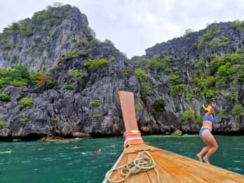 Koh Lanta: Smaragdgrotten og 4 øyer Snorkletur med longtail