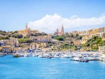 Da Sliema: Tour in barca e autobus di Gozo, Comino e della laguna blu