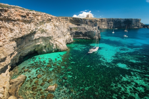 Desde Sliema: Gozo, Comino y la Laguna Azul en barco y autobús