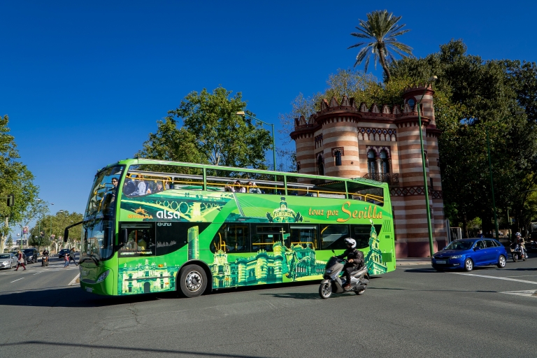 Sevilla komplett: Touristikbus+Panoramafahrt+Flamenco ShowSevilla Golden:Touristischer Bus+Panoramakreuzfahrt+ Flamenco Show
