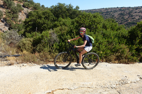 Pequenos vilarejos e a natureza de Creta. Passeio de E-BikeDe Analipsi: passeio off-road de bicicleta elétrica