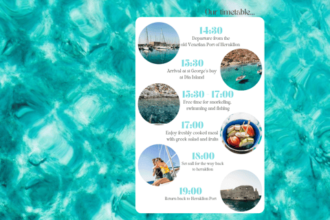 Heraklion: Sailboat Cruise to Dia Island with Drinks &amp; LunchSmall Group Sailing Trip from Heraklion with Meal