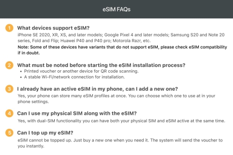Gibraltar/Europe: eSim Mobile Data Plan Daily 1GB /14 Days