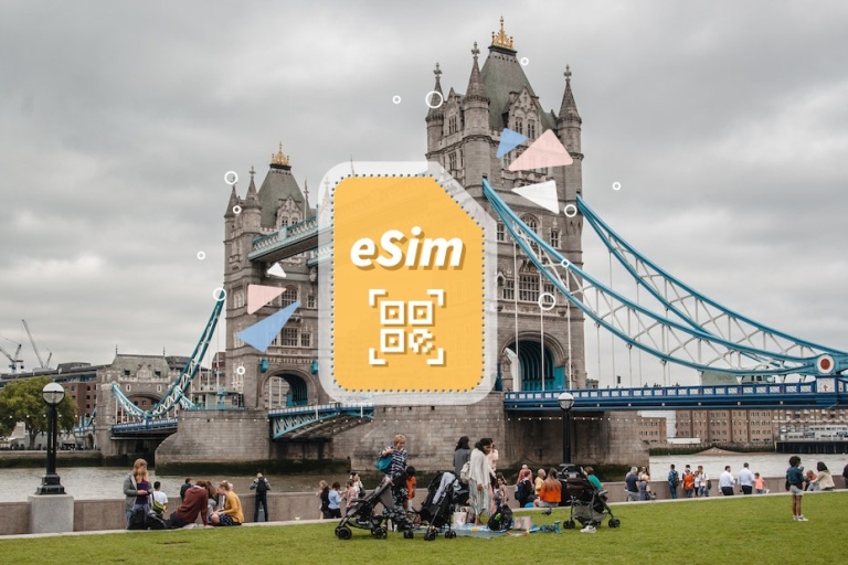 VK/Europa: eSim mobiel dataplanDagelijks 2 GB /14 dagen voor VK + Europa