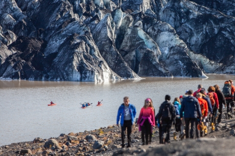 Sólheimajökull: kajakken bij de gletsjer