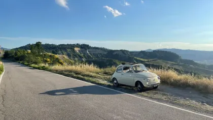 Geführte Tour mit dem Fiat 500 auf den Hügeln von Bologna