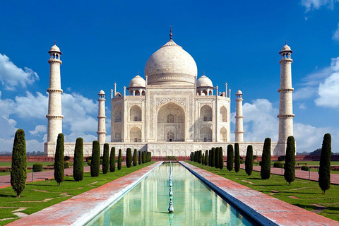 Depuis Delhi : Visite du Taj Mahal et du fort d'Agra en voiture au lever du soleilVisite avec droit d'entrée et petit déjeuner