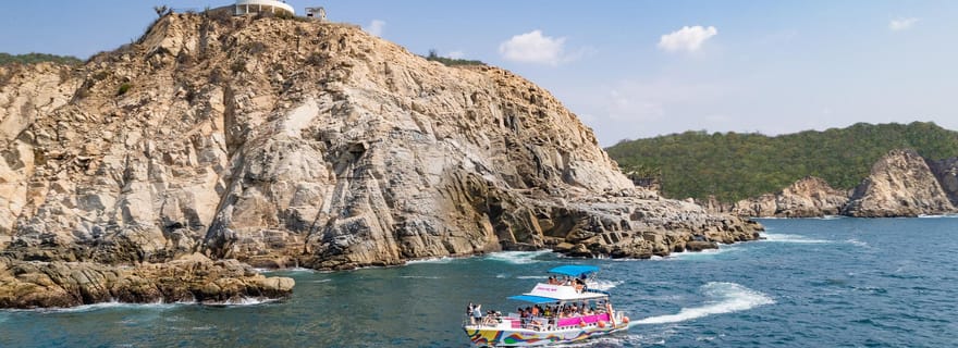 Depuis Puerto Escondido : Huatulco 7 Bays Tour avec plongée en apnée