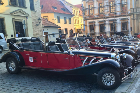 Prague streets in Vintage convertible, Prague castle tour Prague: Old Town and Prague castle sightseeing tour