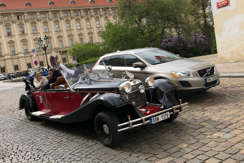 Prague streets in Vintage convertible, Prague castle tour Prague: Old Town and Prague castle sightseeing tour