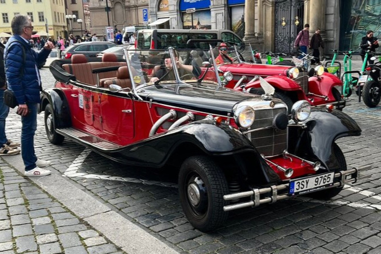 Prague streets in Vintage convertible, Prague castle tour Prague: Old Town and Prague castle sightseeing tour