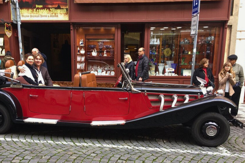 Prague streets in Vintage convertible, Prague castle tour Prague: Old Town and Prague castle sightseeing tour