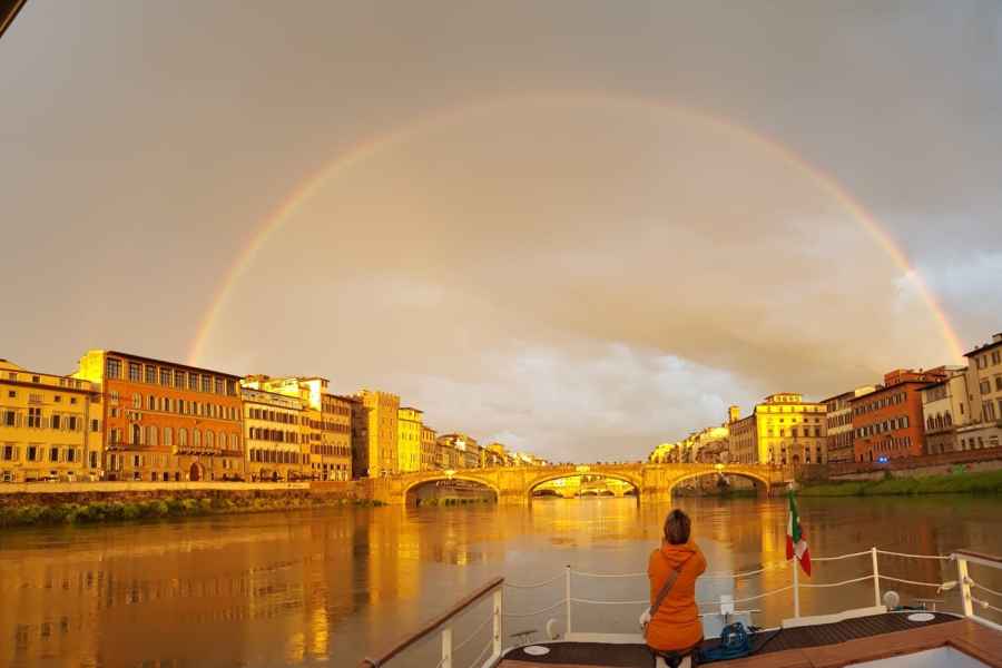 Florenz: Arno-Flusskreuzfahrt, Sonnenuntergang mit Aperitivo