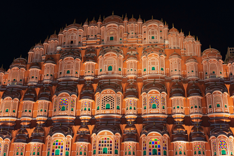 Jaipur : Une excursion guidée d'une journée complète pour découvrir les points forts de la ville de JaipurVisite privée avec transport, guide, billets d'entrée et déjeuner