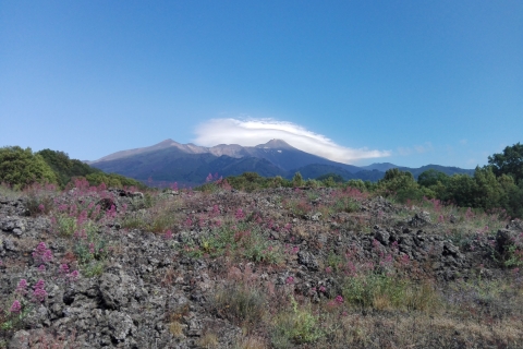 Coucher de soleil sur l'Etna et vin de l'Etna Doc